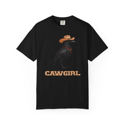 "Cawgirl" Couples Tee  — Western Raven Cowgirl Graphic T‑Shirt