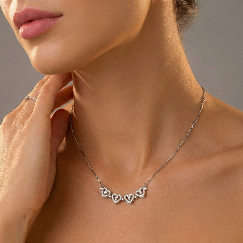 Magnetic Hearts Clover Necklace | Strong Bonds, Connection & Unity Gift