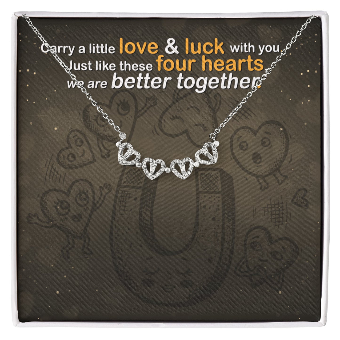 Magnetic Hearts Clover Necklace | Strong Bonds, Connection & Unity Gift