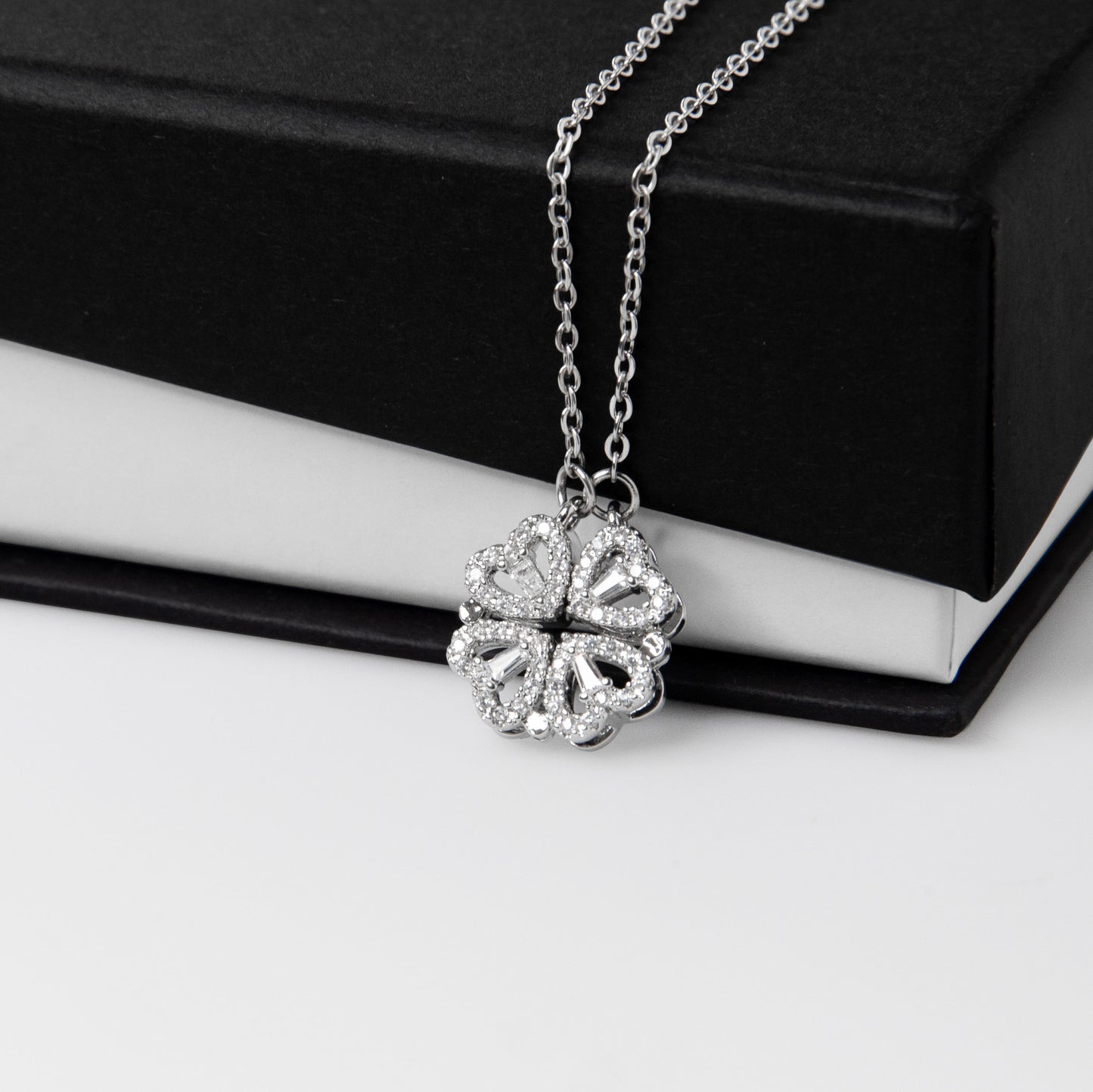 Magnetic Hearts Clover Necklace | Strong Bonds, Connection & Unity Gift