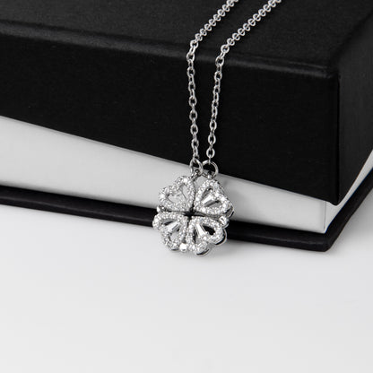 Magnetic Hearts Clover Necklace | Strong Bonds, Connection & Unity Gift