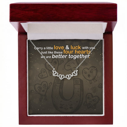 Magnetic Hearts Clover Necklace | Strong Bonds, Connection & Unity Gift