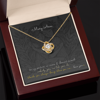 Love Knot Necklace: Personalized (optional) for sisters, besties, & soul mates!