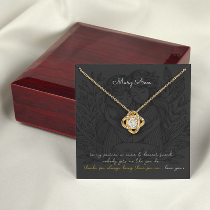 Love Knot Necklace: Personalized (optional) for sisters, besties, & soul mates!
