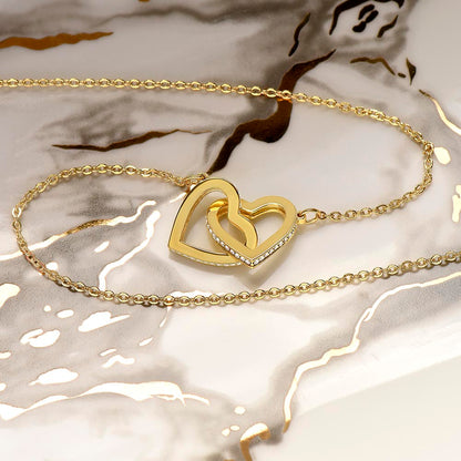 Interlocking Hearts Necklace: Personalized with a message (optional) for that special loved one!