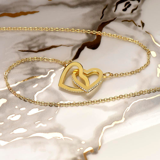 Interlocking Hearts Necklace: Personalized with a message (optional) for that special loved one!