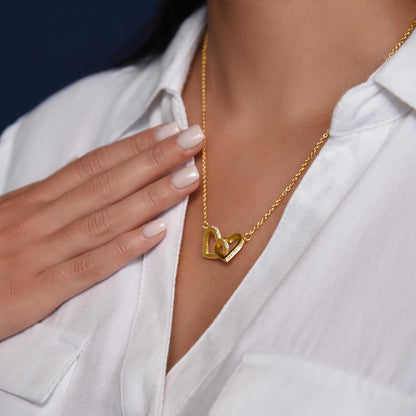 Interlocking Hearts Necklace: Personalized with a message (optional) for that special loved one!
