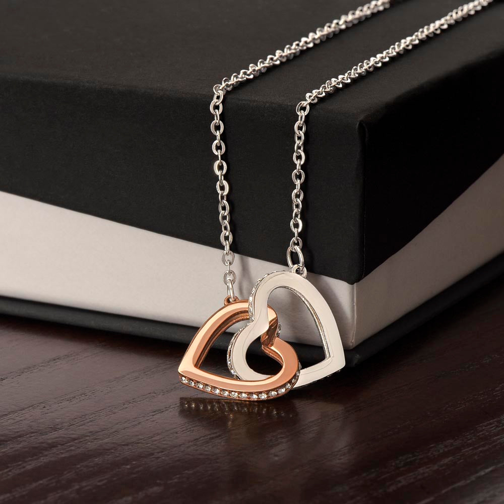 Interlocking Hearts Necklace: Personalized with a message (optional) for that special loved one!