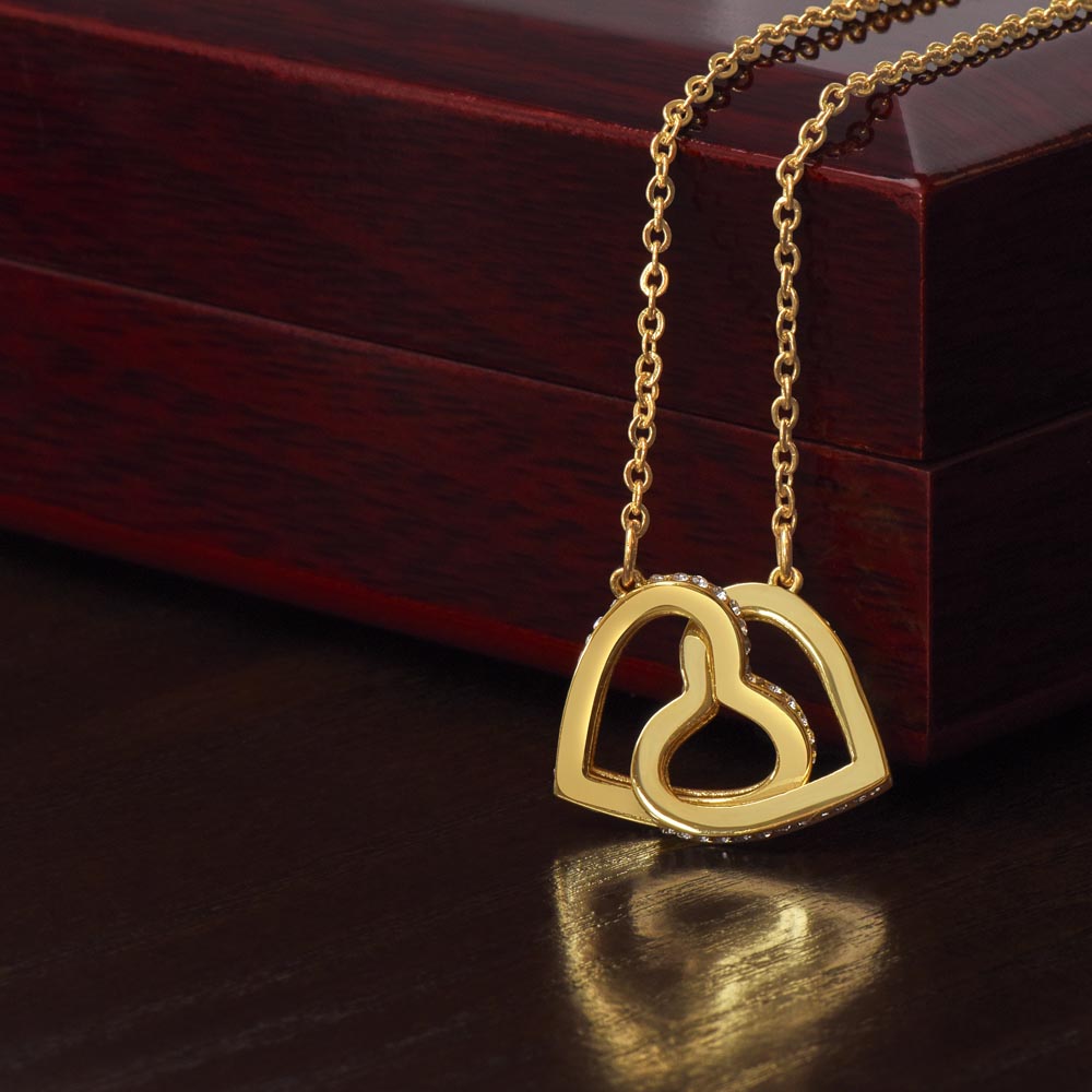 Interlocking Hearts Necklace: Personalized with a message (optional) for that special loved one!