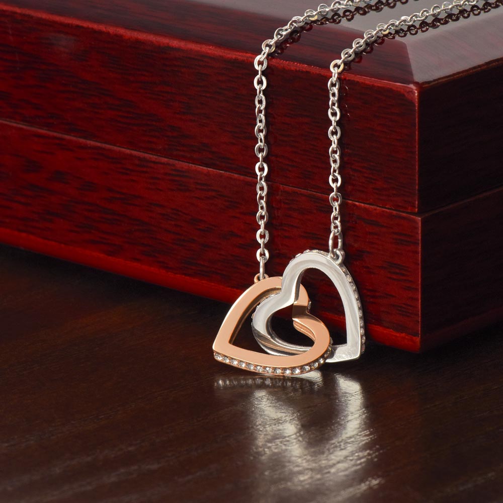 Interlocking Hearts Necklace: Personalized with a message (optional) for that special loved one!