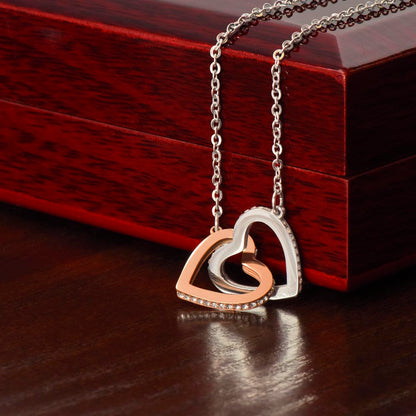 Interlocking Hearts Necklace: Personalized with a message (optional) for that special loved one!