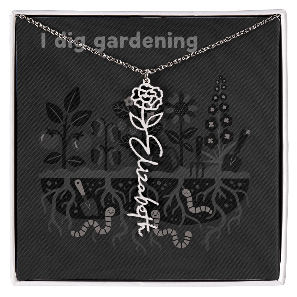 Birth Flower Name Necklace: For the special flower in your life! | 18K gold finish