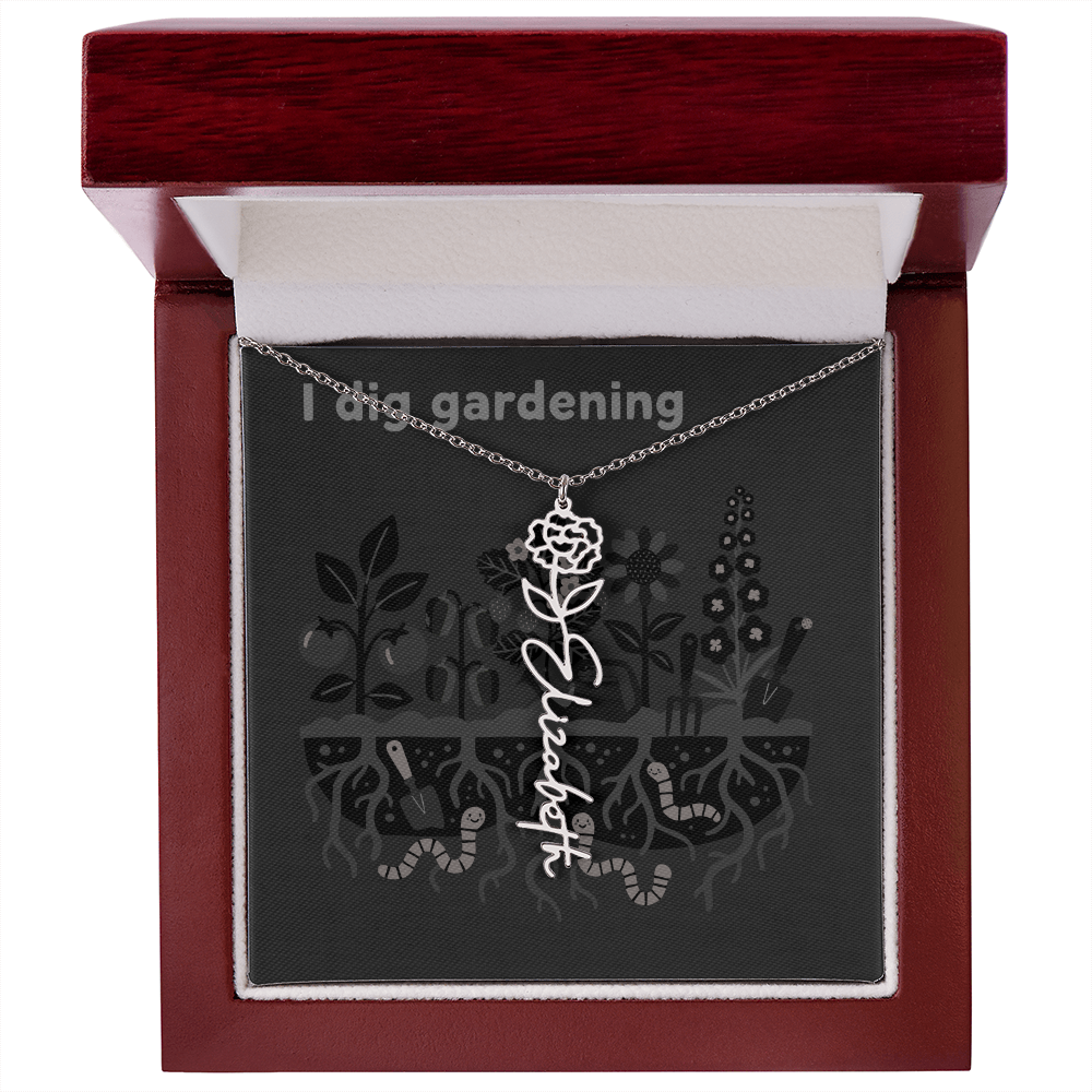 Birth Flower Name Necklace: For the special flower in your life! | 18K gold finish