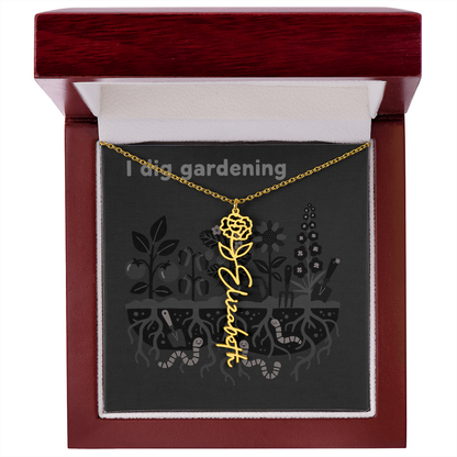 Birth Flower Name Necklace: For the special flower in your life! | 18K gold finish