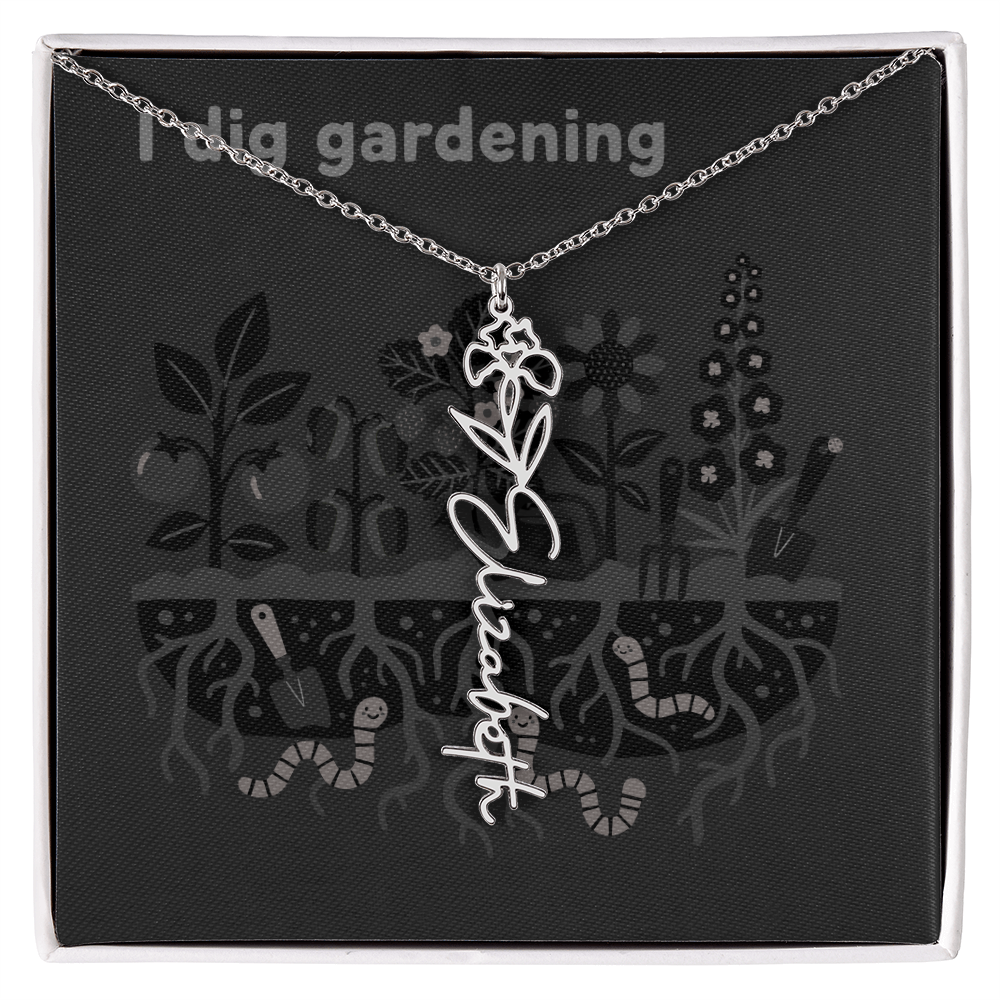 Birth Flower Name Necklace: For the special flower in your life! | 18K gold finish