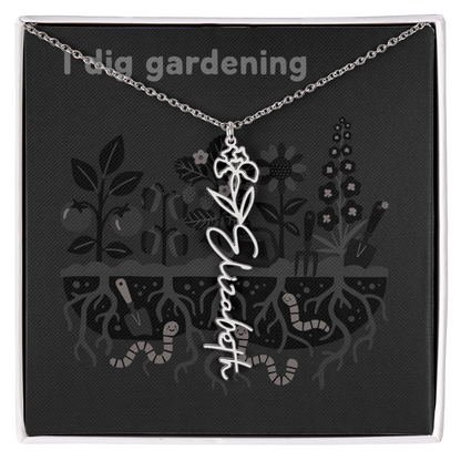 Birth Flower Name Necklace: For the special flower in your life! | 18K gold finish