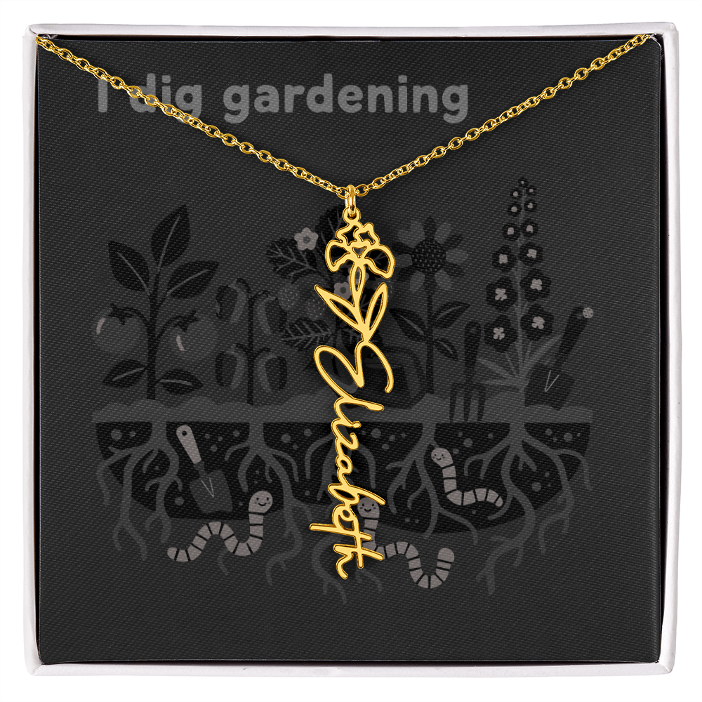 Birth Flower Name Necklace: For the special flower in your life! | 18K gold finish