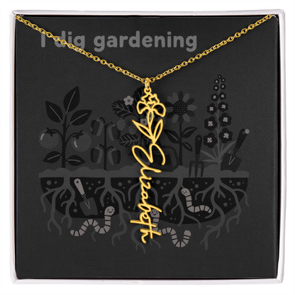 Birth Flower Name Necklace: For the special flower in your life! | 18K gold finish