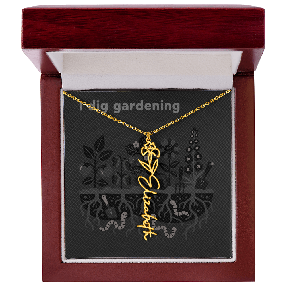 Birth Flower Name Necklace: For the special flower in your life! | 18K gold finish