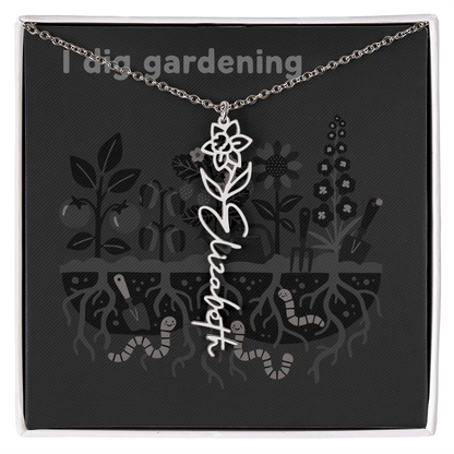 Birth Flower Name Necklace: For the special flower in your life! | 18K gold finish