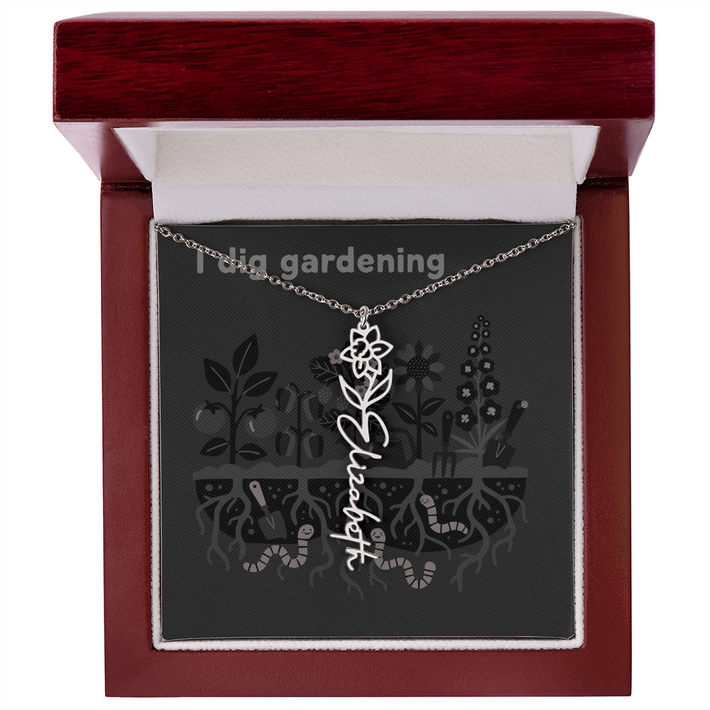 Birth Flower Name Necklace: For the special flower in your life! | 18K gold finish