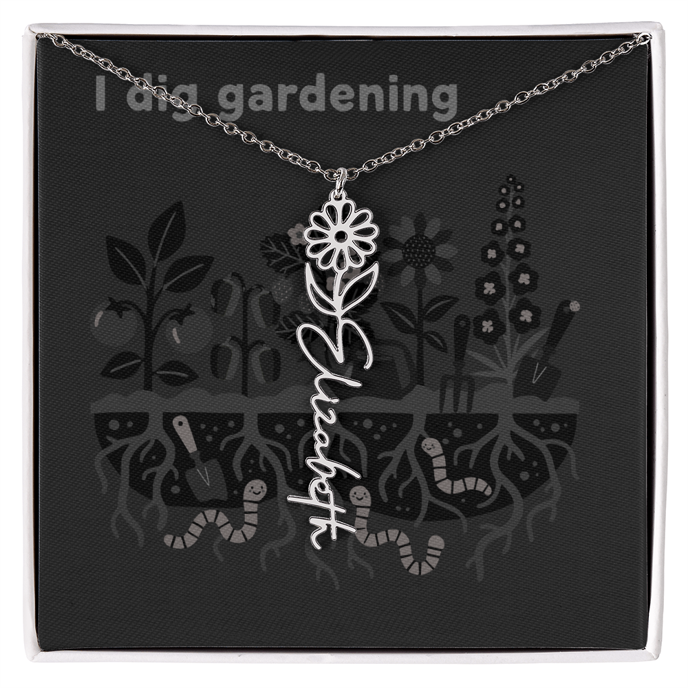 Birth Flower Name Necklace: For the special flower in your life! | 18K gold finish