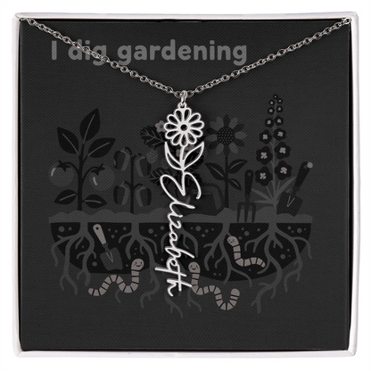 Birth Flower Name Necklace: For the special flower in your life! | 18K gold finish