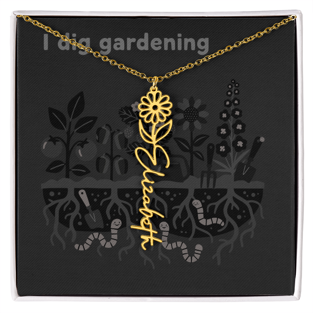 Birth Flower Name Necklace: For the special flower in your life! | 18K gold finish