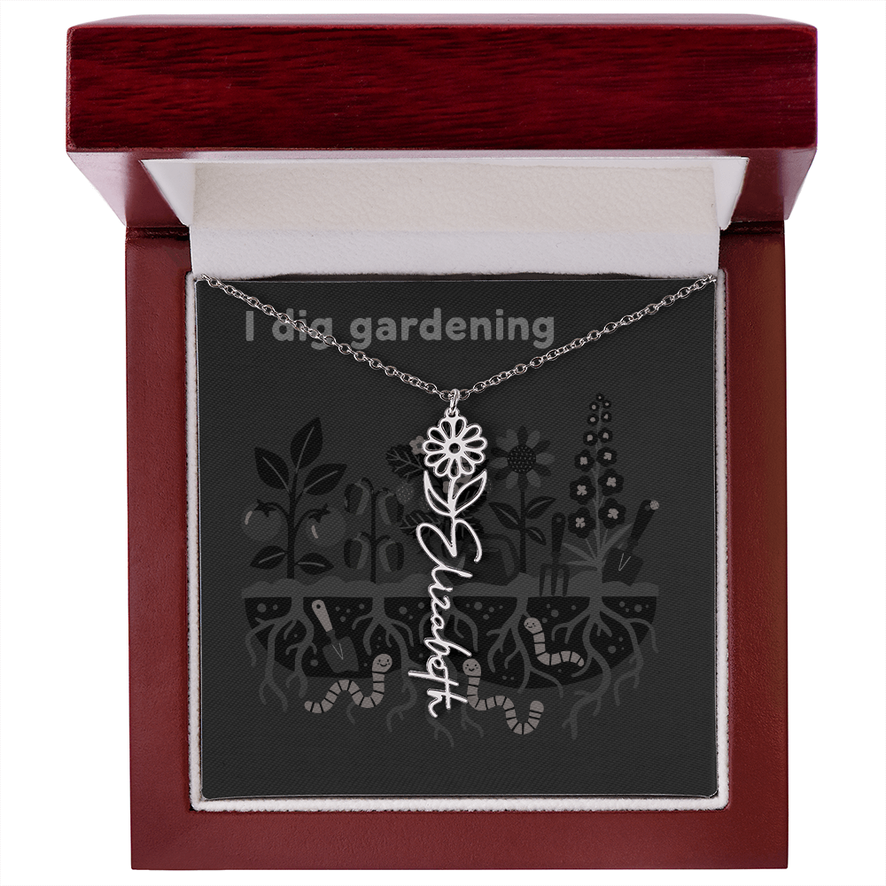 Birth Flower Name Necklace: For the special flower in your life! | 18K gold finish