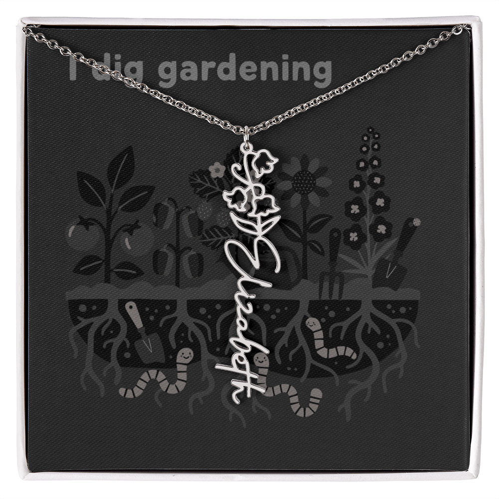 Birth Flower Name Necklace: For the special flower in your life! | 18K gold finish
