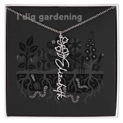 Birth Flower Name Necklace: For the special flower in your life! | 18K gold finish