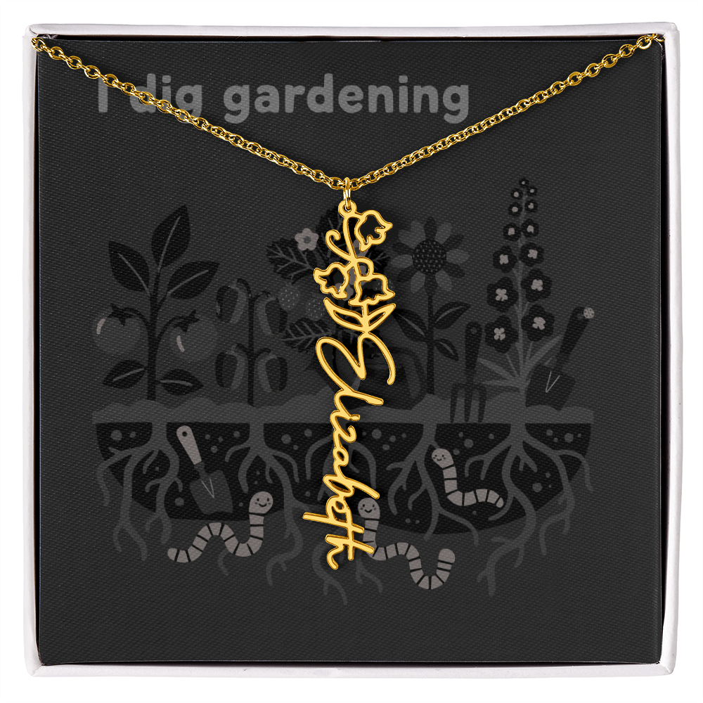 Birth Flower Name Necklace: For the special flower in your life! | 18K gold finish