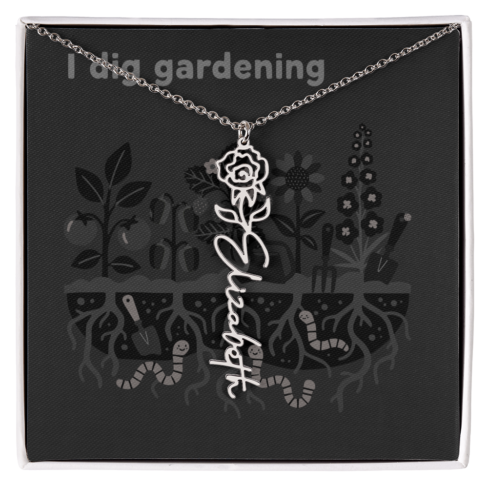 Birth Flower Name Necklace: For the special flower in your life! | 18K gold finish