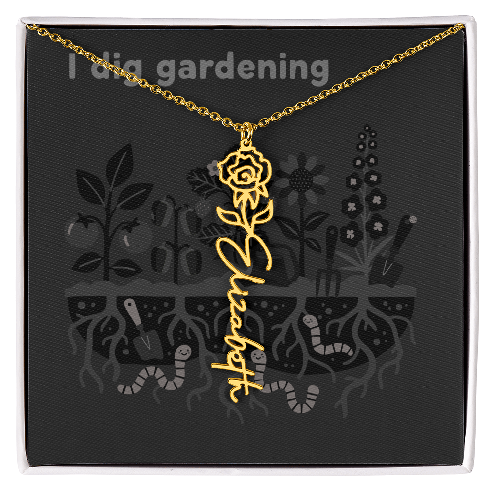 Birth Flower Name Necklace: For the special flower in your life! | 18K gold finish