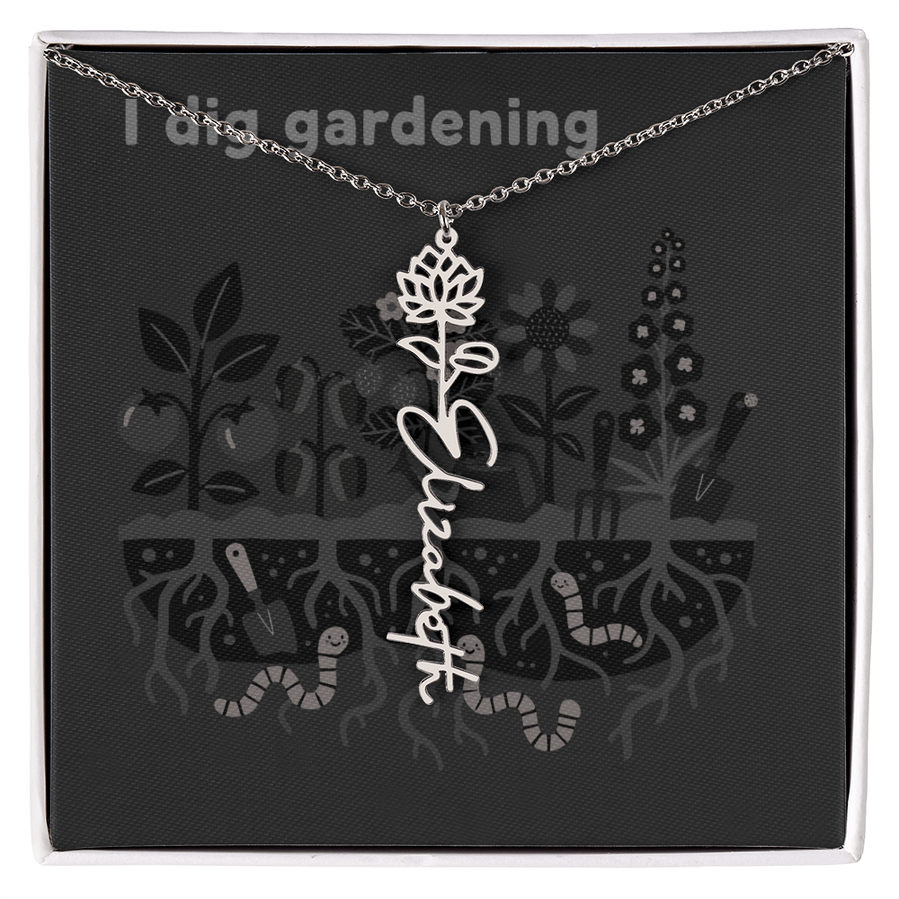 Birth Flower Name Necklace: For the special flower in your life! | 18K gold finish