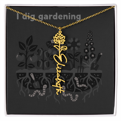 Birth Flower Name Necklace: For the special flower in your life! | 18K gold finish