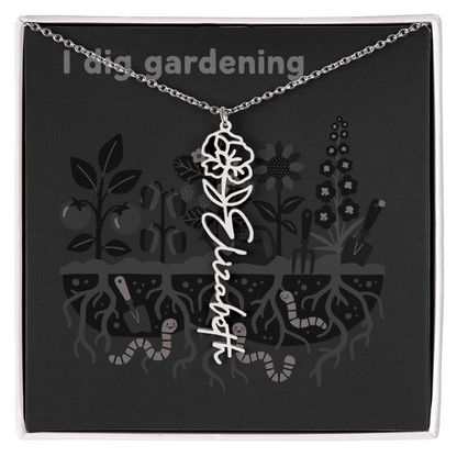 Birth Flower Name Necklace: For the special flower in your life! | 18K gold finish