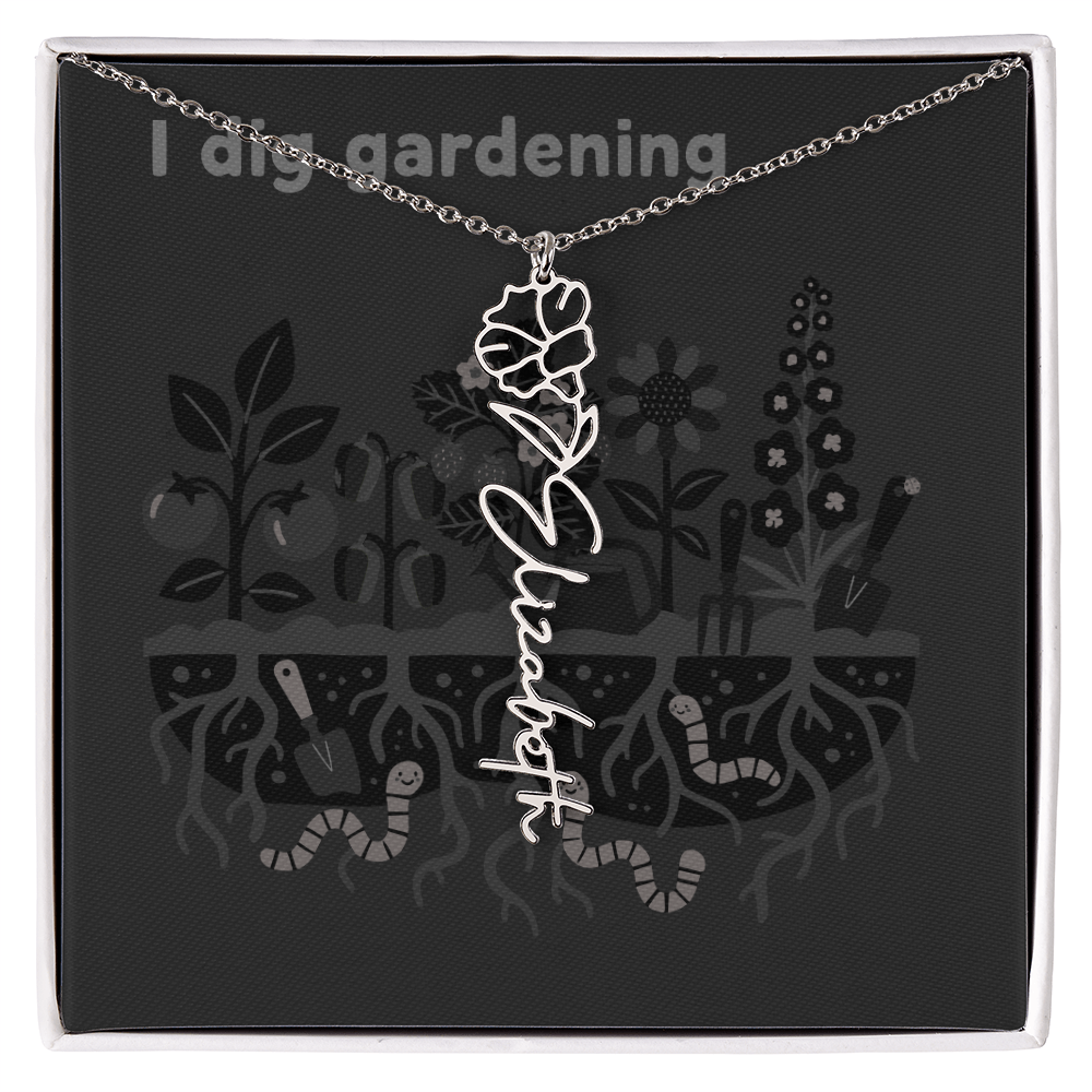Birth Flower Name Necklace: For the special flower in your life! | 18K gold finish
