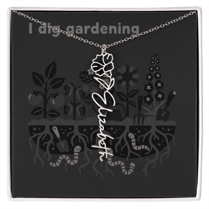 Birth Flower Name Necklace: For the special flower in your life! | 18K gold finish