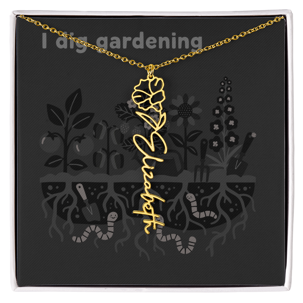 Birth Flower Name Necklace: For the special flower in your life! | 18K gold finish
