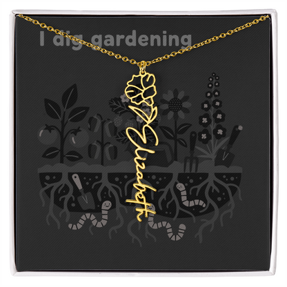 Birth Flower Name Necklace: For the special flower in your life! | 18K gold finish