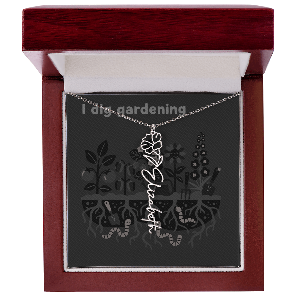 Birth Flower Name Necklace: For the special flower in your life! | 18K gold finish
