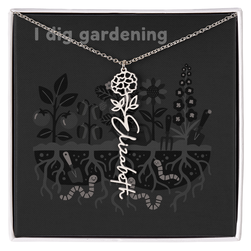 Birth Flower Name Necklace: For the special flower in your life! | 18K gold finish