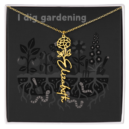 Birth Flower Name Necklace: For the special flower in your life! | 18K gold finish