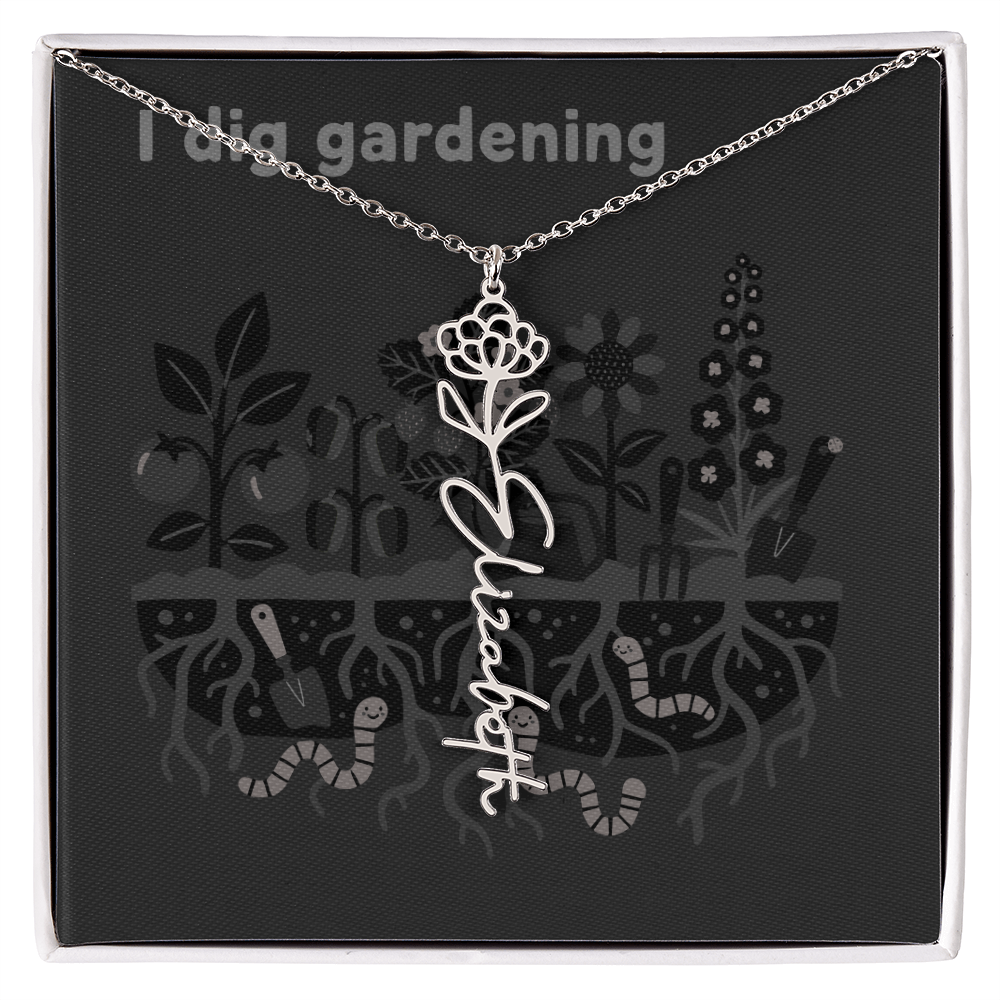 Birth Flower Name Necklace: For the special flower in your life! | 18K gold finish