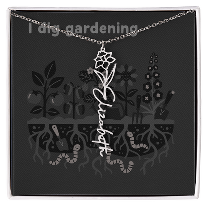 Birth Flower Name Necklace: For the special flower in your life! | 18K gold finish