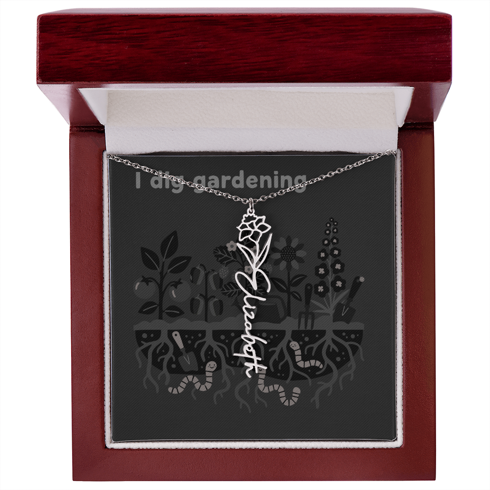 Birth Flower Name Necklace: For the special flower in your life! | 18K gold finish