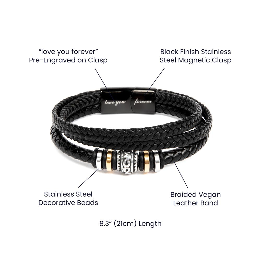 Love You Forever: Engraved Men's Bracelet Appreciation Gift