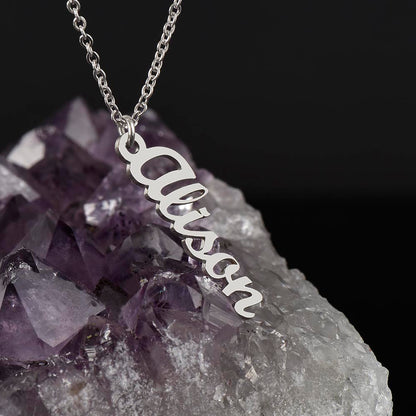 Multi Vertical Name Necklace: Cherished gift for besties & mama birds! | 18K gold finish