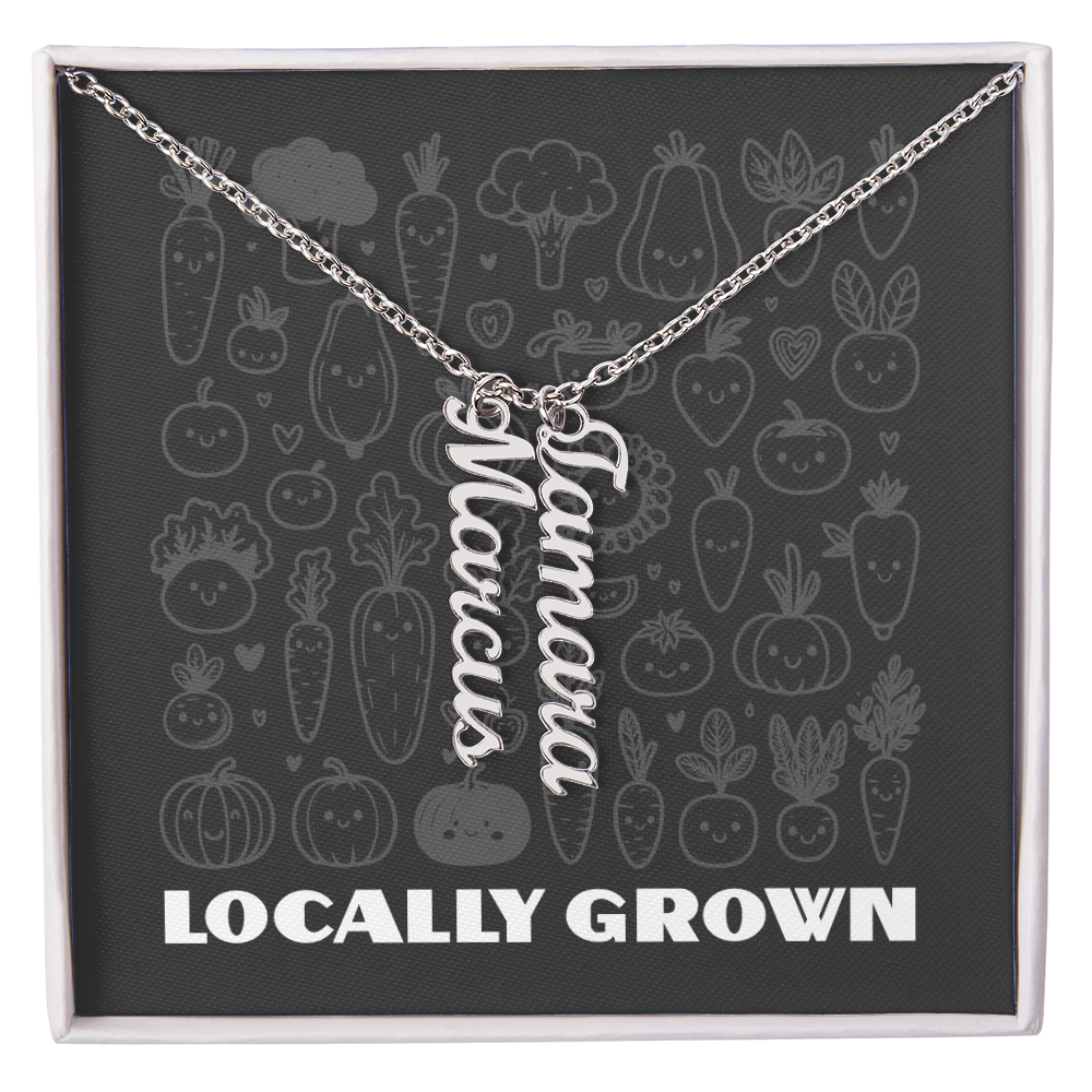 Multi Vertical Name Necklace: Cherished gift for besties & mama birds! | 18K gold finish